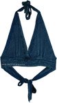 Sapphire Waters Embroidered Halter Bralette Top