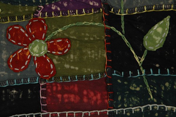Blooming Patchwork Artisan Boho Cotton Crop Top