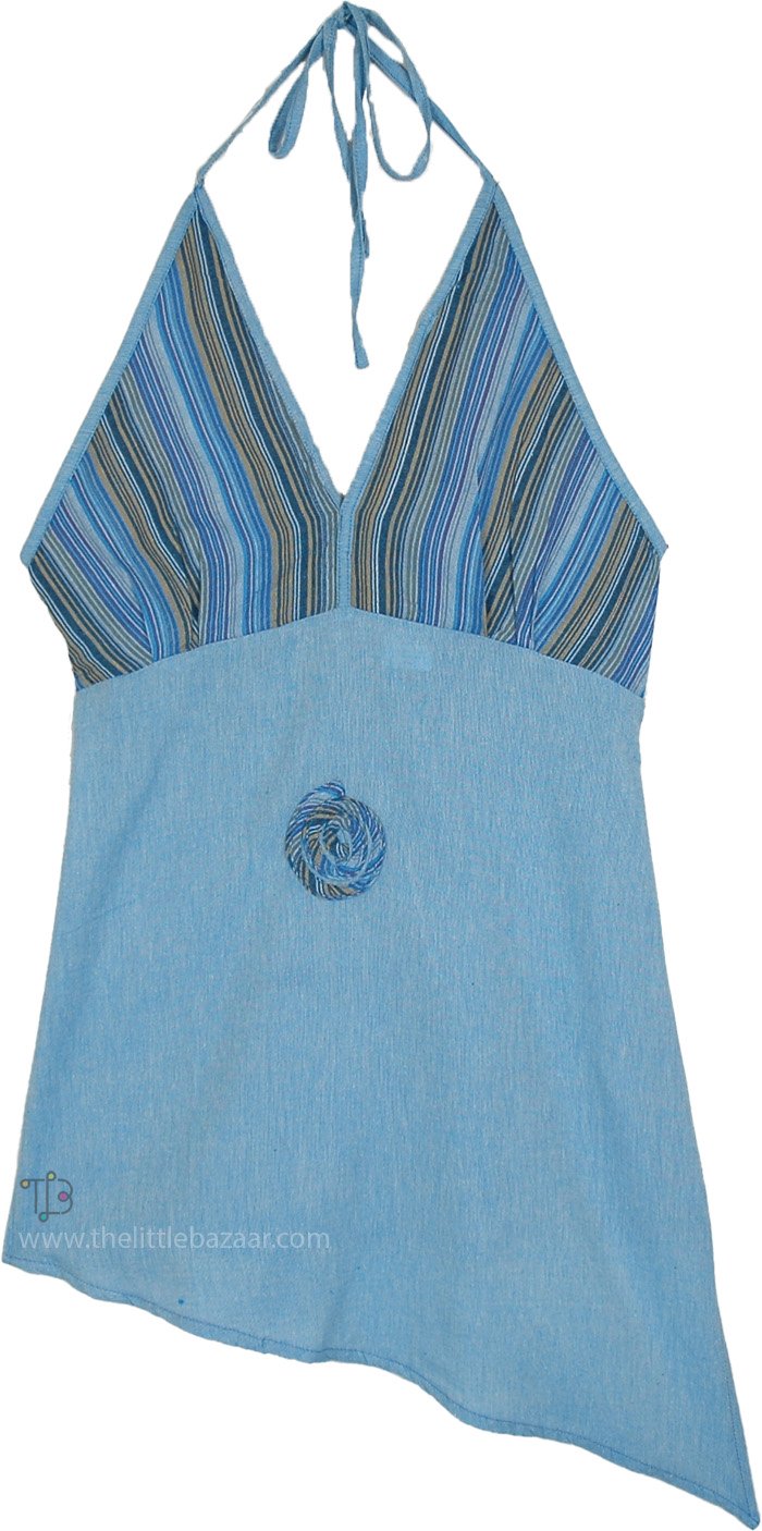 Blue Horizon Boho Breeze Cotton Halter Top