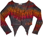 Brick Tie Dye Jersey Rayon Full Sleeves Top