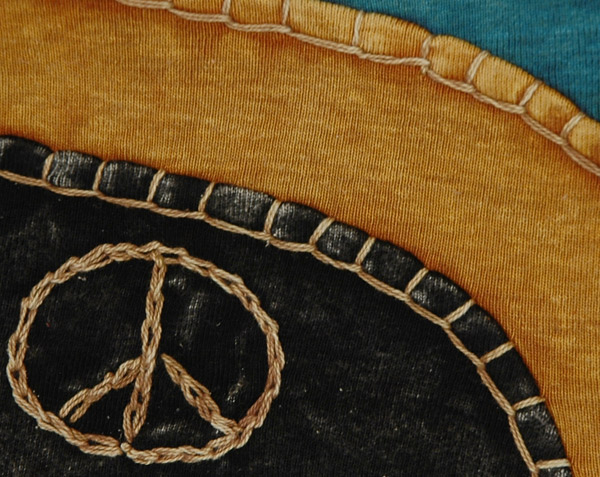Earth and Peace Embroidered Hippie Crop Top
