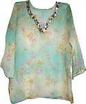 Sheer Fashion Tunic in Chiffon w/ Sequin