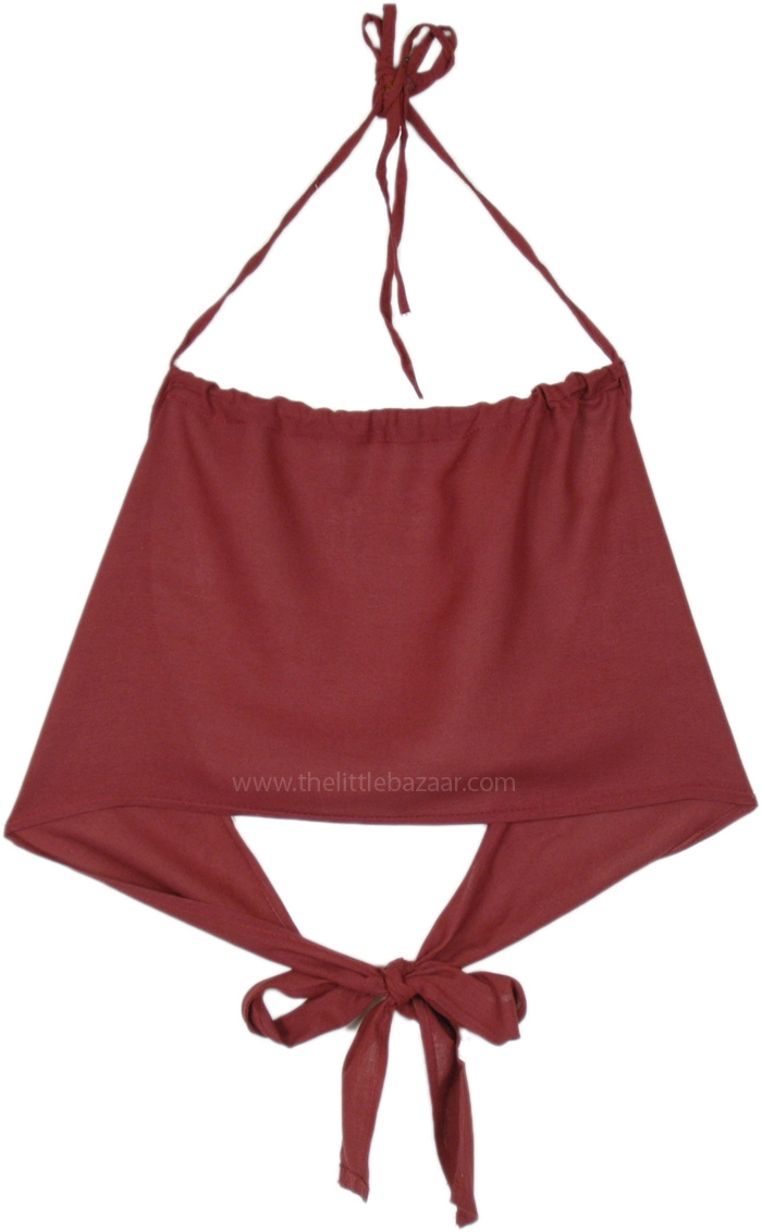 Brick Red Halterneck Beach Top