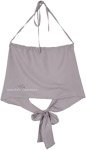 Chic Grey Halterneck Crop Top