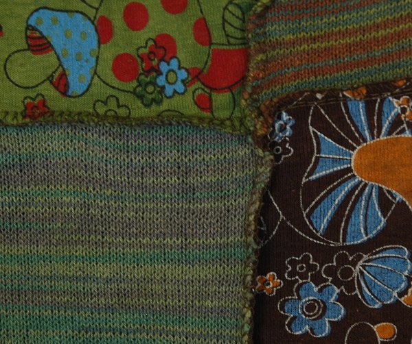 Hippie Green Shroom Patchwork Cropped Top