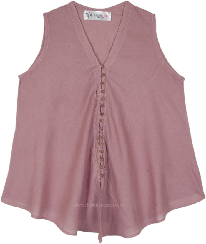 Mauve Breeze Boho Sleeveless Top
