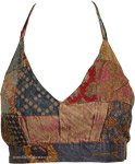 Earthroot Brown Patchwork Halter Top