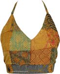 Sandrift Beige Patchwork Halter Top