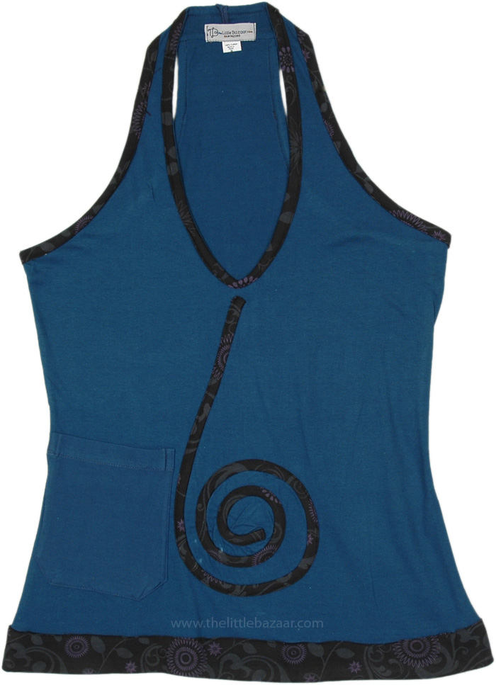 Blue Dream Spiral Bohemian Long Tank Top