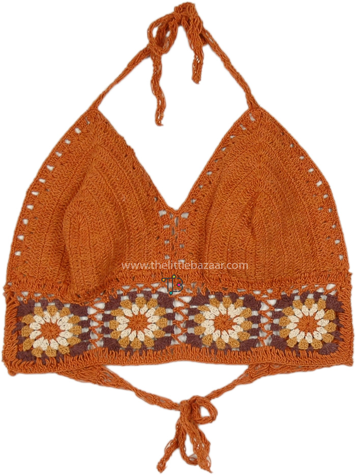 Saffron Soul Crochet Tie Up Bralette