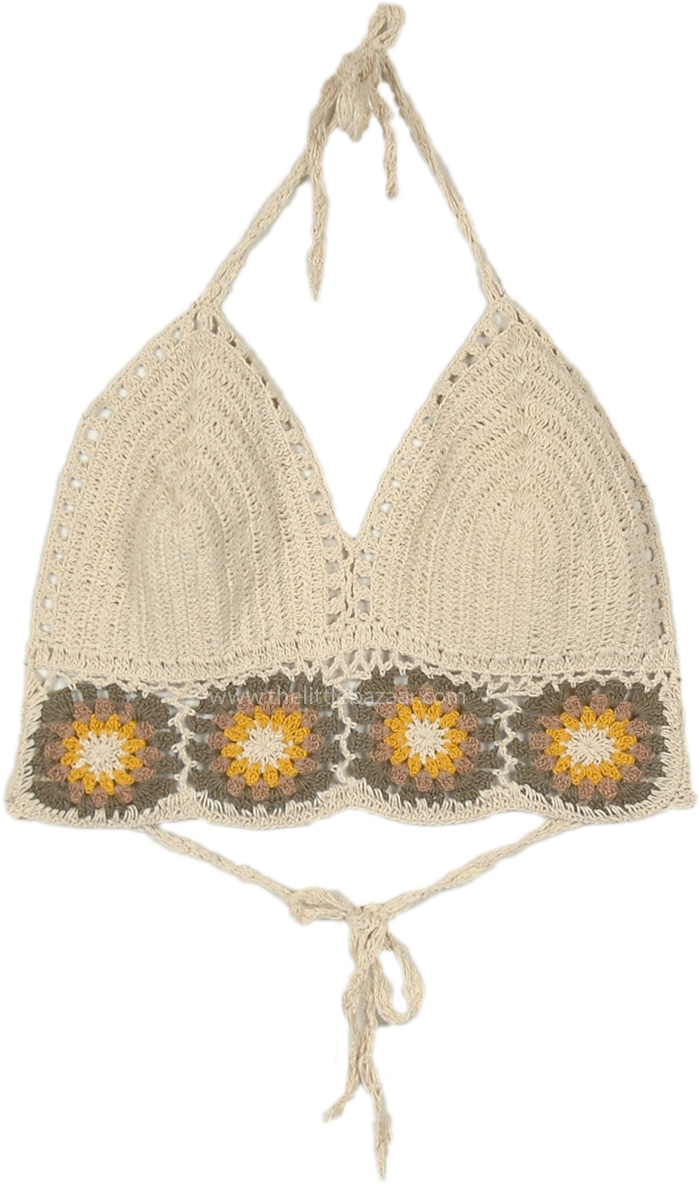 Sober Nature Crochet Tie Up Bralette