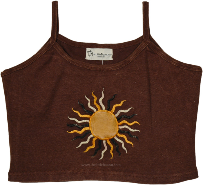 Blessed Sun Brun Hippie Crop Top