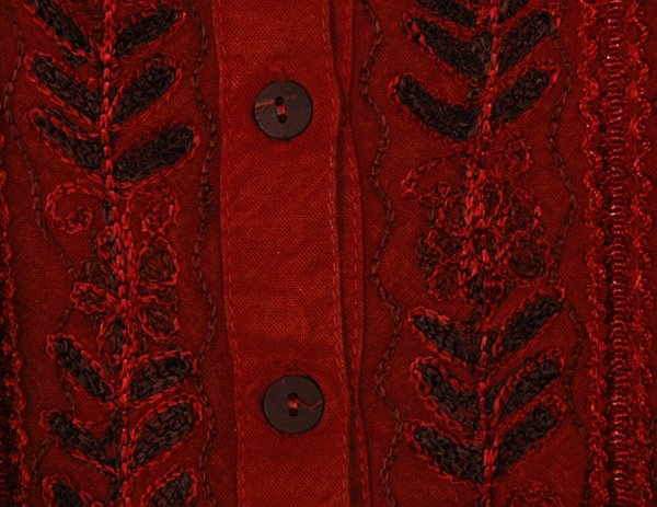 Red Luv Boho Vintage Button Down Short Sleeve Top