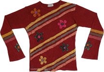 Crimson Garden Artisan Flower Girl Top