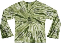 Mystic Green Spiral Universe Long Sleeve Top
