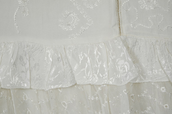 White Dove Sequin Embroidered Medieval Tank Top