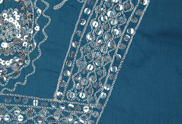Teal Tunic with Silver Sequins