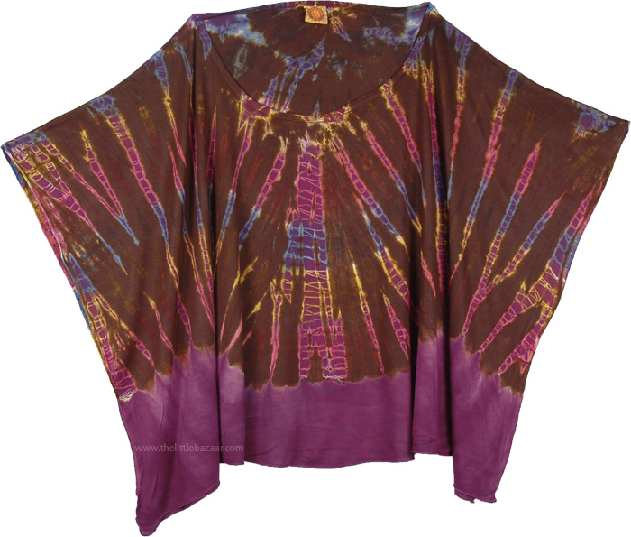 Boho Chic Tie Dye Poncho Top