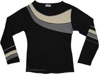 Noir Horizon Contemporary Geometric Knit Top