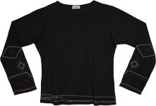 Midnight Canvas Embroidered Sleeve Tunic Top