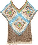 Crochet Net V-Neck Fitted Boho Top