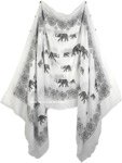 Designer Chic Elephant Block Print 7 Way Scarf