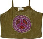 Green Peace Hippie Crop Tank Top