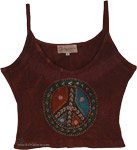 Rustic Soul Peace Spirit Tank Crop Hippie Top