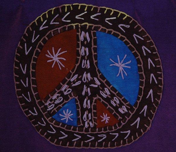 Violet Dreams Peace Handmade Cotton Hippie Top
