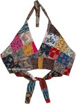 Cotton Patchwork Boho Mosaic Reversible Crop Top