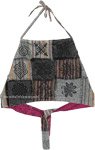 Halter Patchwork Crop Top in Smoky Charcoal