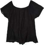 Raven Whisper Eyelet Treasure Embroidered Top