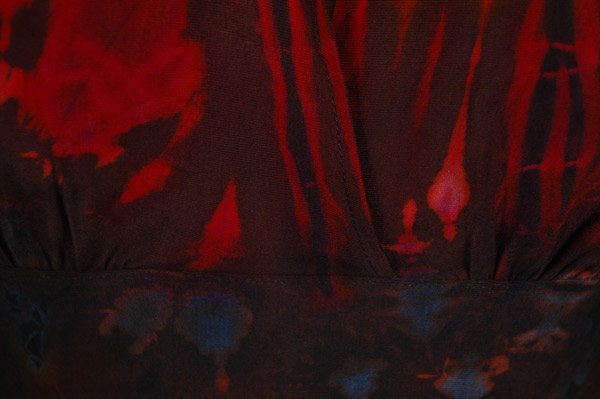 Burgundy V-Neck Tie Dye Halter Wrap Top