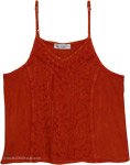 Vintage Cognac Embroidered Camisole Top