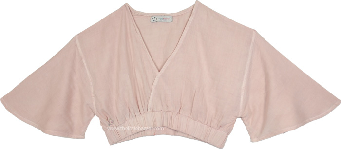 Blush Pink Voile Bralette with Kimono Sleeves