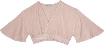 Blush Pink Voile Bralette with Kimono Sleeves