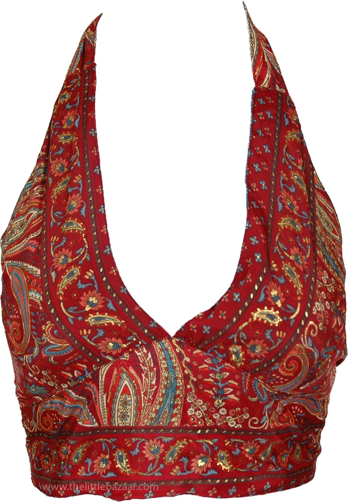 Lavish Love Reversible Halter Cropped Top