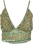 Emerald Paisley Printed Soft Short Crop Top