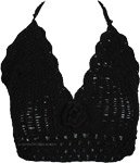 Midnight Crochet Dreams Halter Crop Top