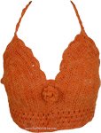 Valencia Orange Boho Crochet Bralette Top