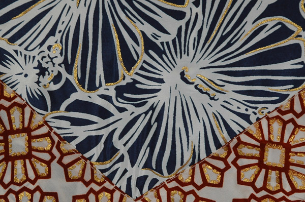 Navy Sunset Back Tie Bandana Crop Top