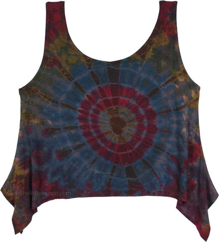 Cosmic Eclipse Tie-Dye Festival Crop Top