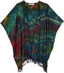Emerald Rainforest Boho Chic Tie Dye Robe Kimono