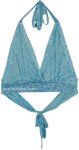 Sky Blue Boho Festival Halter Bralette Top