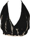 Black Tie Dye Boho Festival Tankini Top