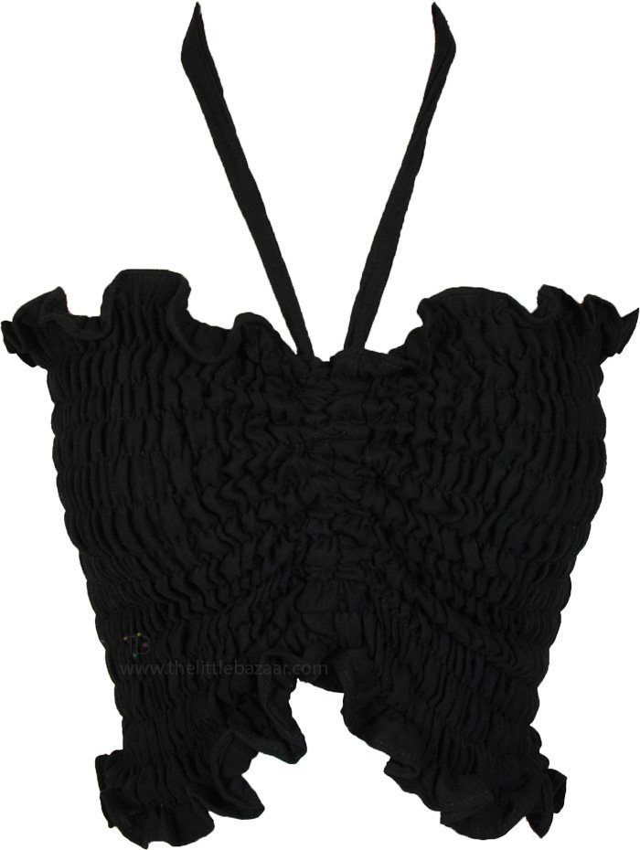 Onyx Smocked Convertible Halter Tube Top