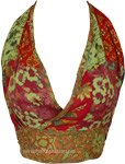 Green Magic Patchwork Halter Boho Top