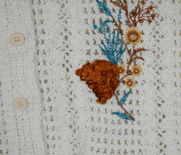 White Dove Bloom Cotton Crochet Vest