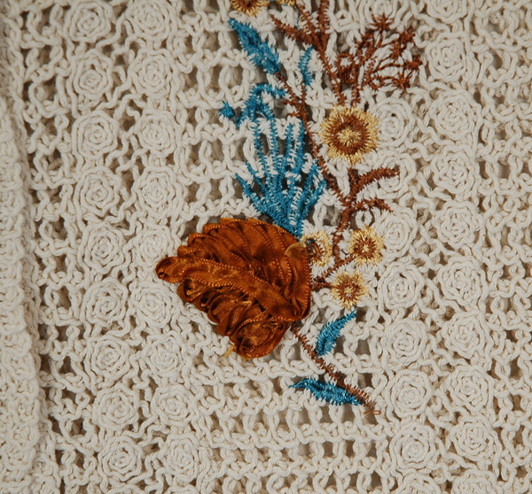 Cream Meadow Bloom Cotton Crochet Vest