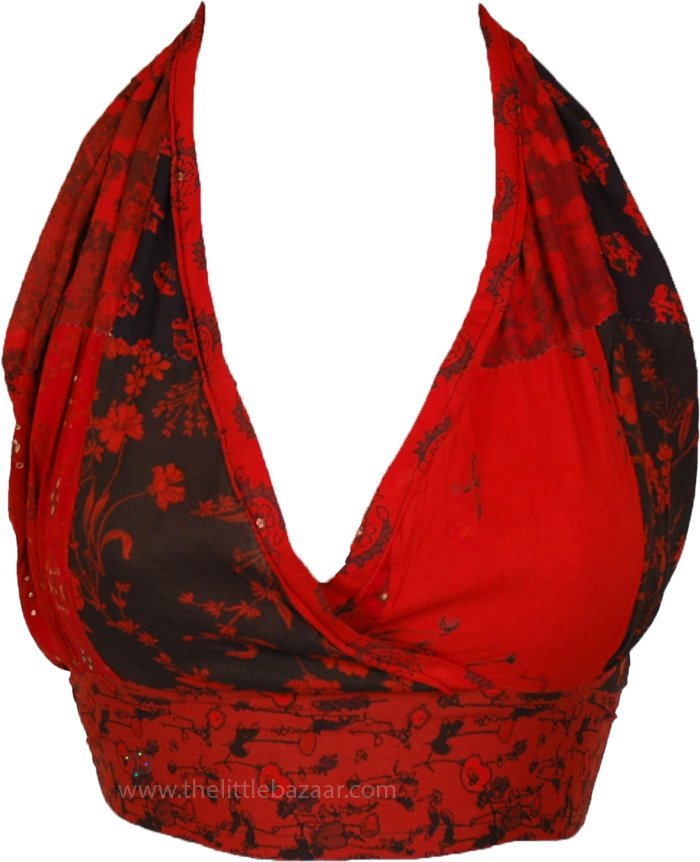 Ruby Harvest Patchwork Halter Dreamer Top